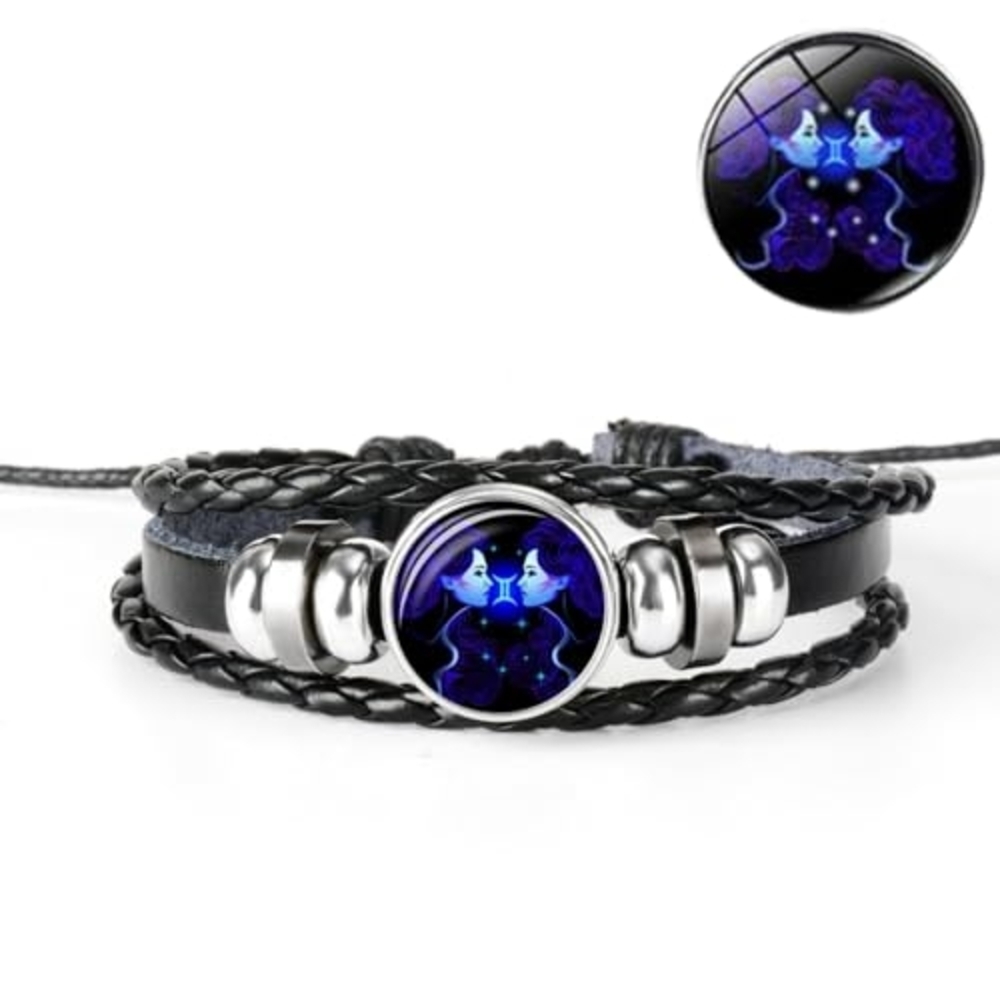 Zodiac Gemini Leather Bracelet